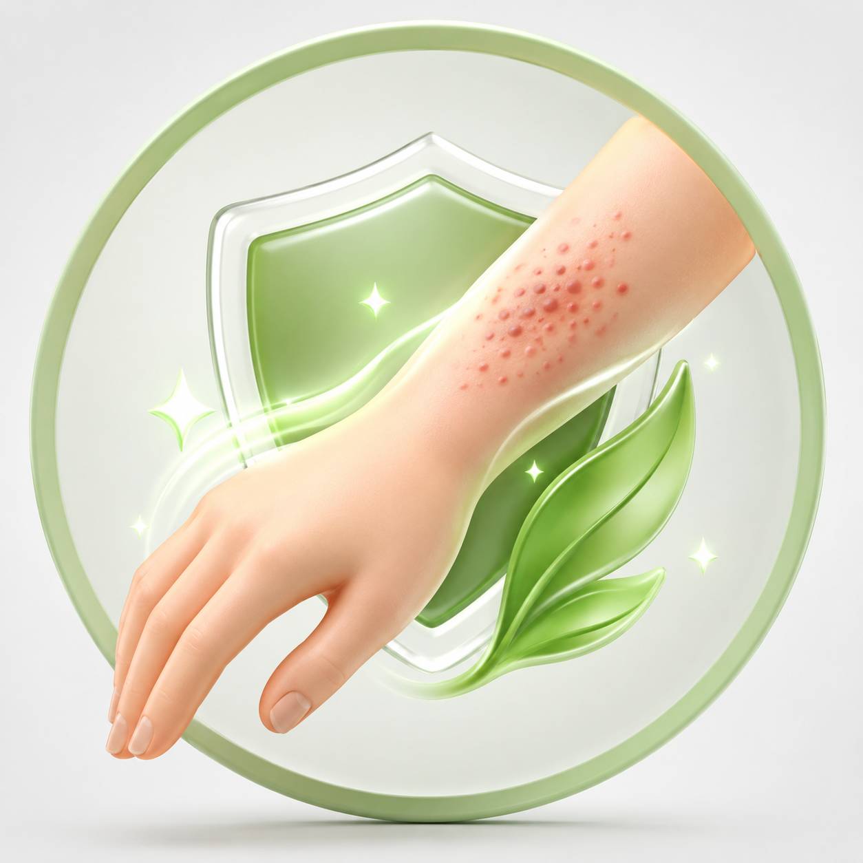 Icono 3D de picazón e irritación cutánea